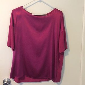 Hugo Womens silk jersey blouse magenta